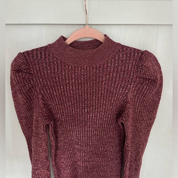 Women's High Neck Pullover Sweater - Who What Wear Wine Red - Picture 7 of 7